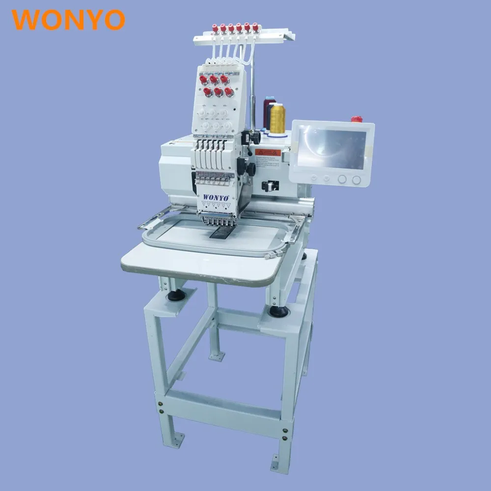 Feiya Single Head Embroidery Machine Computerized 6/9 Colors Clothes