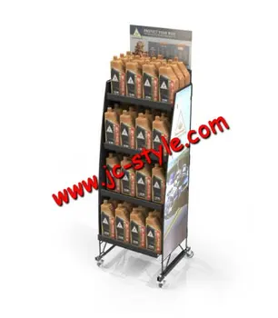 Floor Standing Petrol Bottles Display Shelf Rack/customized Retail Lube ...