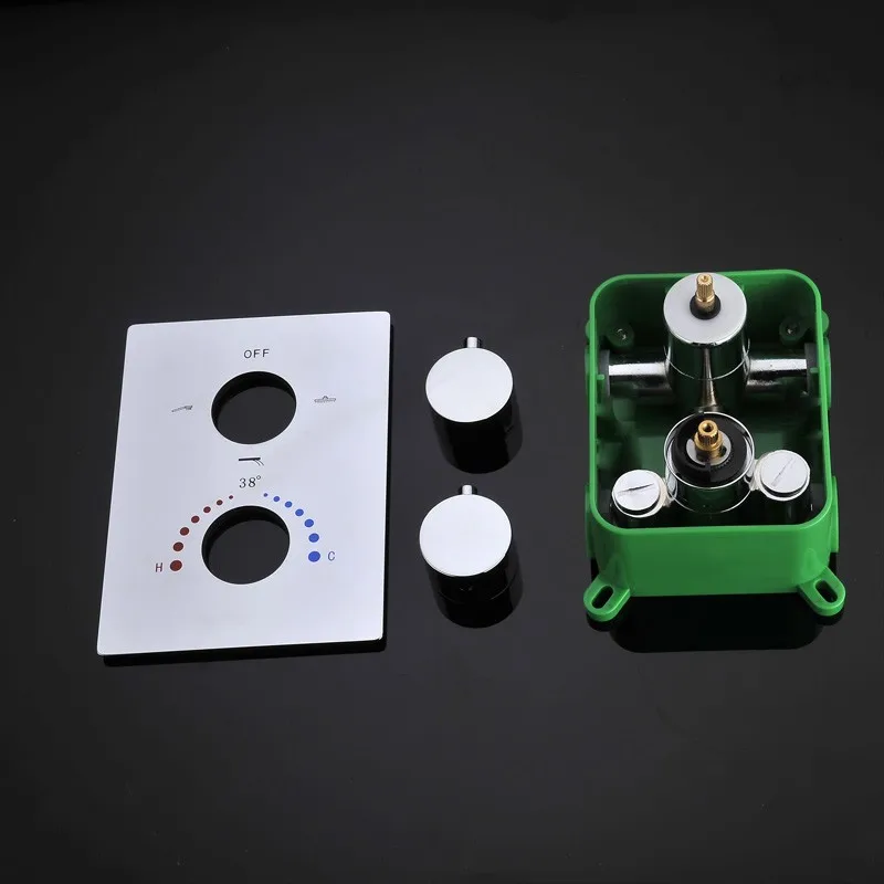 恒温铬淋浴龙头 3 水出口淋浴开关黄铜嵌入式天花板淋浴水龙头阀 2