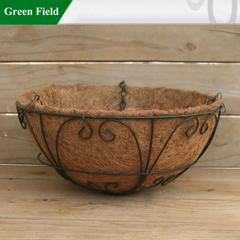 Wire Hanging Basket With Coconut Liner Wire Hanging Basket With Coconut Liner