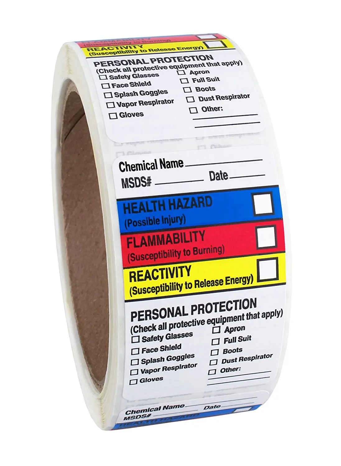 MSDS Chemical Name Roll Products 163-0015 Litho Removable Adhesive HMIG Label with 4 Color Imprint White Roll of 250 2-1//2 Length x 1-1//2 Width with blank For Identifying and Marking