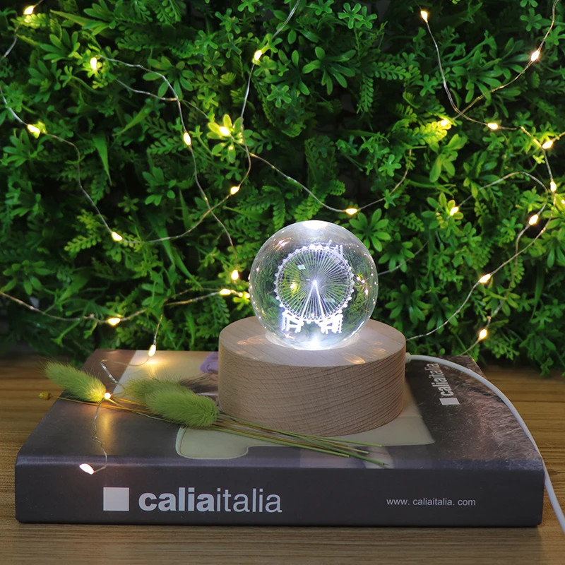 2019 New Style LED Modern Crystal Ball Table Lamp 3D Night Light