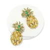 Holiday colorful full-jewelry new dazzling gold fruit earring studs pineapple earring studs