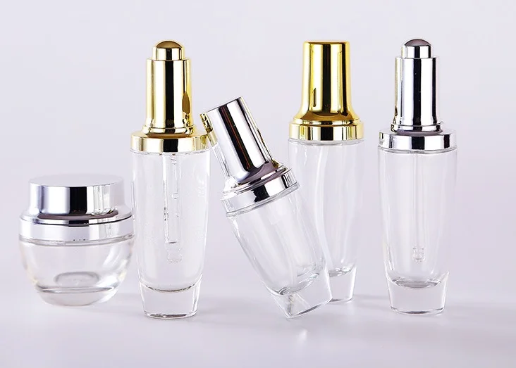 20ml 30ml Package Body Lotion Emulsion Glass Bottle With Plastic Pump