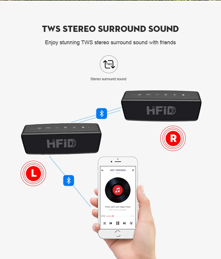 IPX6 Waterproof Portable Wireless Tws Bluetooth Speaker BT5.0 - ANKUX.COM
