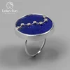 Natural Blue Lapis Queen of Night The Big Dipper 925 silver ring with blue stone For Women Jewelry Wholesale