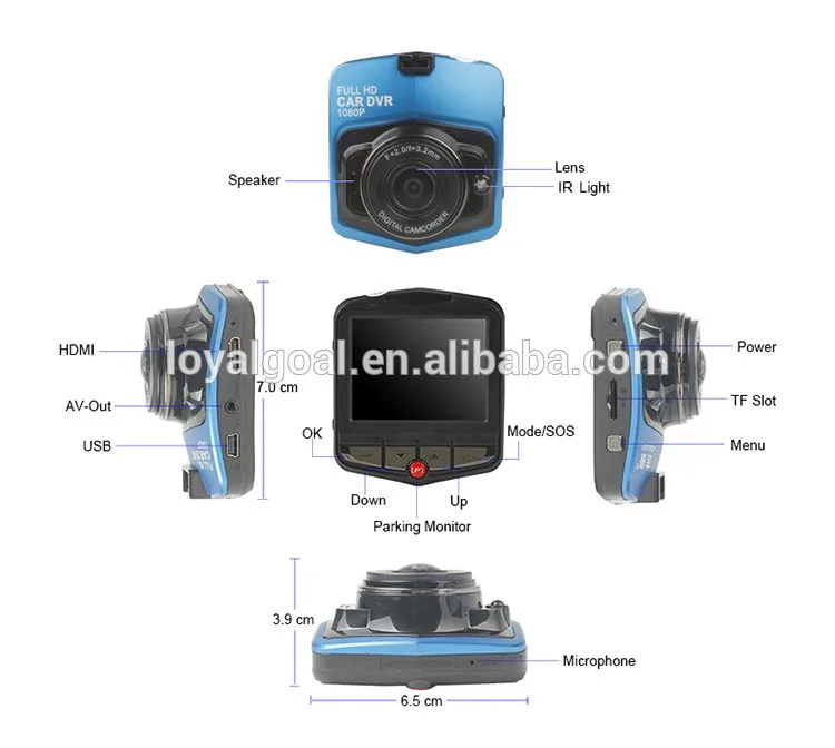 Hot Popular Gt300 Car Dvr Black Box 2.5 Inch User Manual Full Hd 1080p