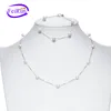 FEIRUN 6mm near round AA+ Real wedding pearl jewelry set women,bridal 925 sterling silver bracelet ring bridal jewelry