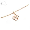 Simple Genuine Diamond Removable Flower Charm Friendship Jewelry Diamond Pendants in 18K Rose Gold