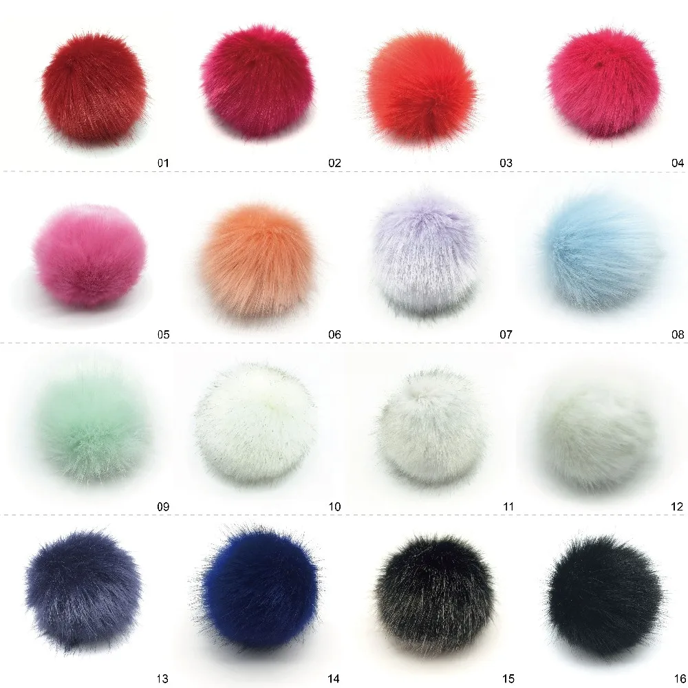 pom with pom snap fur Fur Ball Puff Pom Faux Pom Button Snap Fur Raccoon Hat