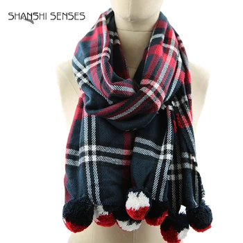 red check scarf womens