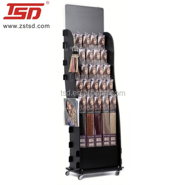 Tsdw1574 Custom Made Wooden Hair Extensions Display Stand Rack Design