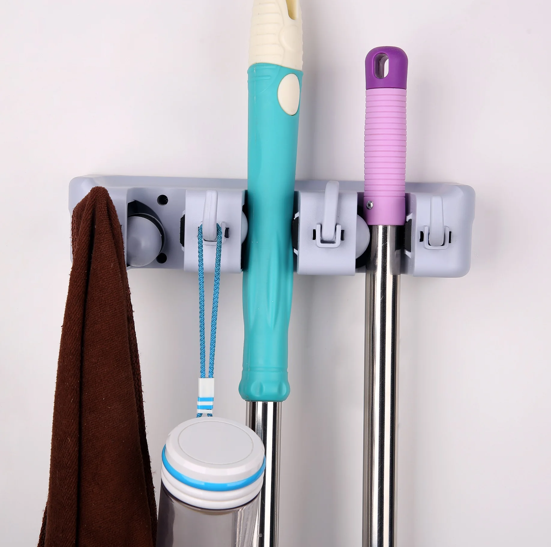 Dust Mop Holder,Wall Mount Mop Broom Holder,Mop And Broom Organizer