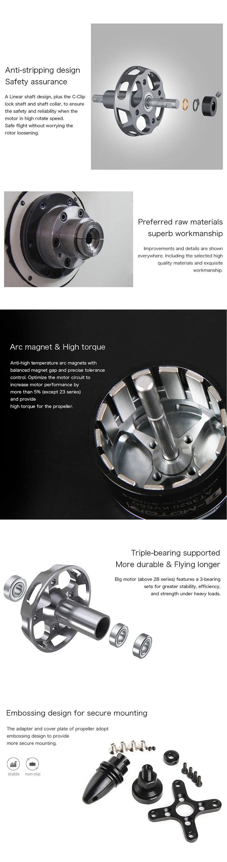 Tmotor At2312 Long Shaft 1450kv 2600kv Fixed Wing Ultralight Model