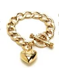 2019 Fashion Stainless Steel Gold Plated Jewelry Banner Heart Starter Bracelet for Women