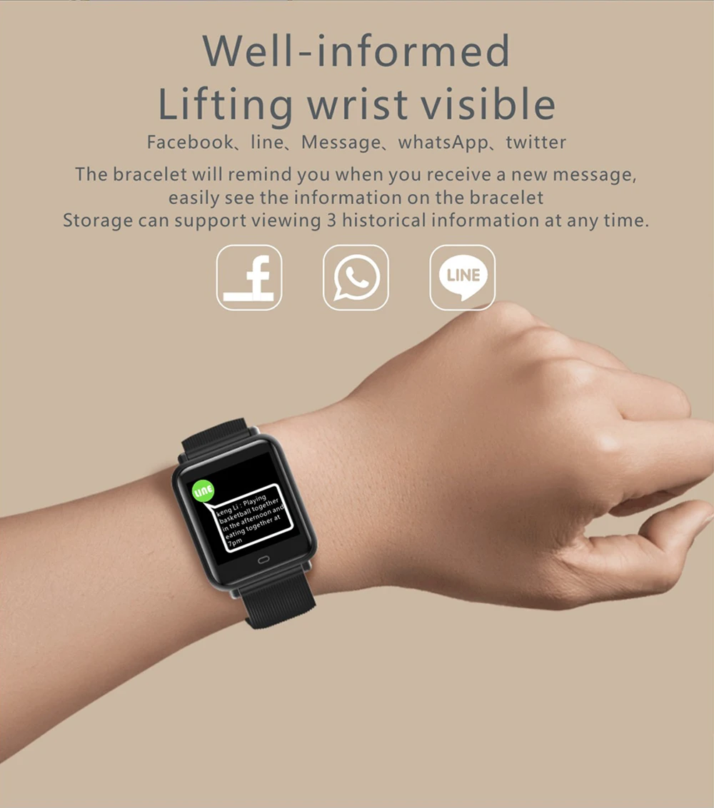 High Quality Fashionable Fitness Bracelet Band IP67 Waterproof Smartwatch Q9 Smart Watch