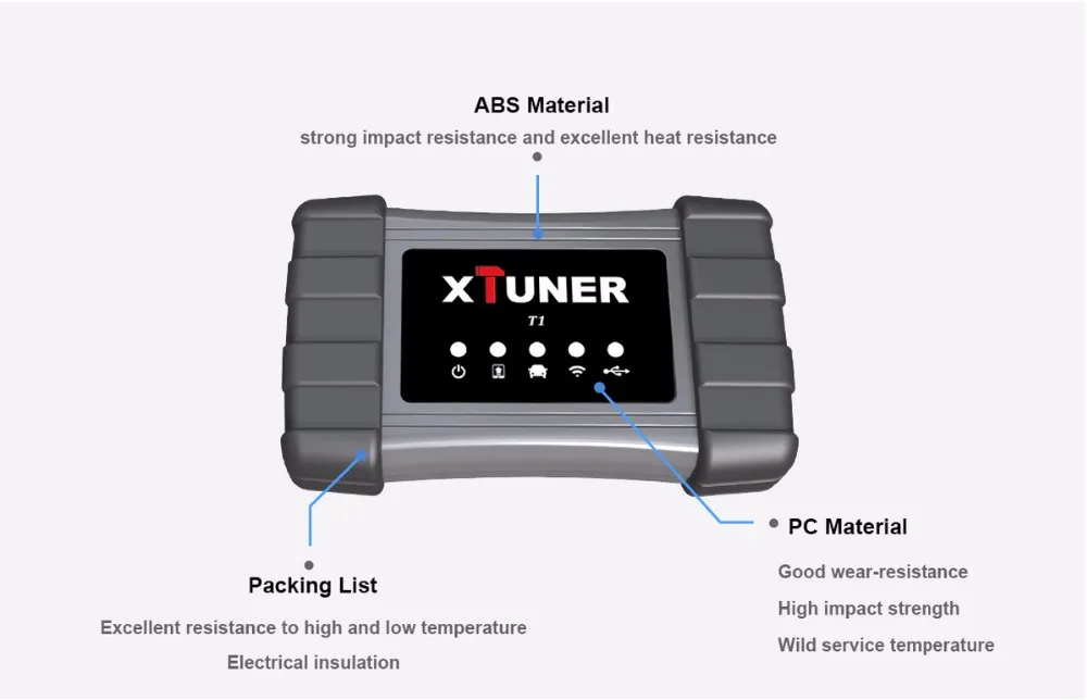XTUNER T1 HD Heavy Duty Diesel Truck Model OBD2 Auto Diagnostic Tool Interface Support WIFIVPECKER update online