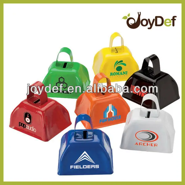 3 Inch Black Cow Bell Customized Logo Branded Promotional Race Cowbell