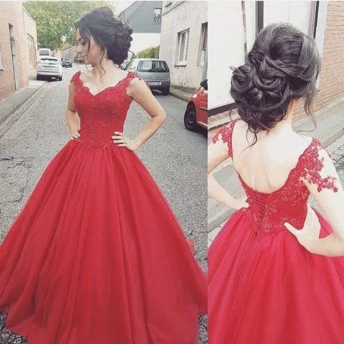 bride in red gown