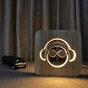 FS-T1805W USB port table lamp wood base table gift sets christmas gift set