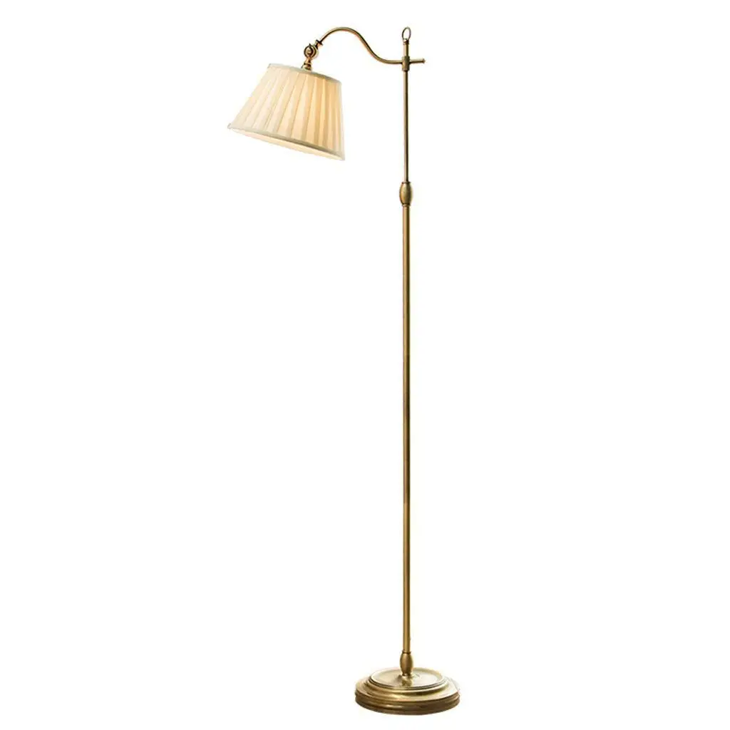 American Simple and Modern Style Creative Floor Lamp, Silk Fabric Lampshade, Living Room Bedroom Bedside Study Office Floor Lamp, Iron Lamp, E27