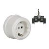 Vintage old style ceramic wall socket 10A 220V alumina white porcelain clay