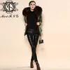 Really Knitted Rabbit Fur Hand supplier goat skin fur coats quality