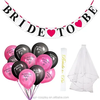 Bachelor Party Decorations Bride To Be Veil Sash Banner Garland