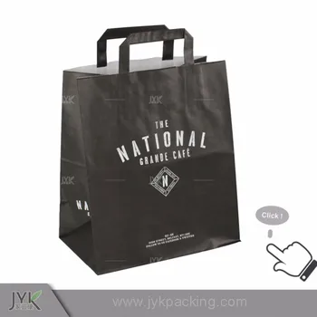 China Supplier Logo Printing Black Kraft Paper Bag With Handle China Supplier Logo Printing Black Kraft Paper Bag With Handle