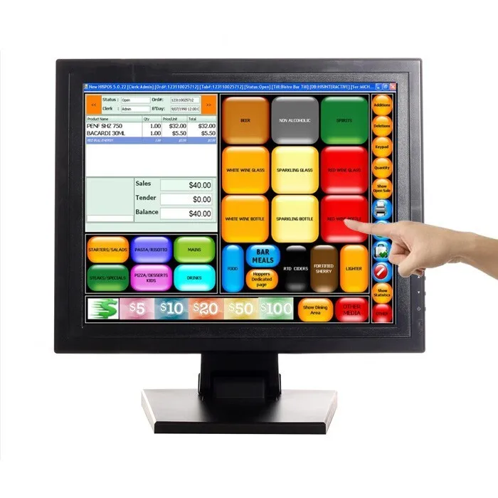 15inch touch screen monitor with half metal stand 6