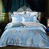Europe style high-end cotton satin jacquard bed sheet 4pcs bedding set