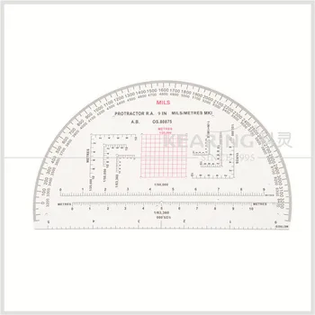 9inch military protractor with scales 125000150000163360 mils