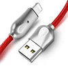 Unique design 2.1a zinc alloy data cable for iphone led usb sync cable