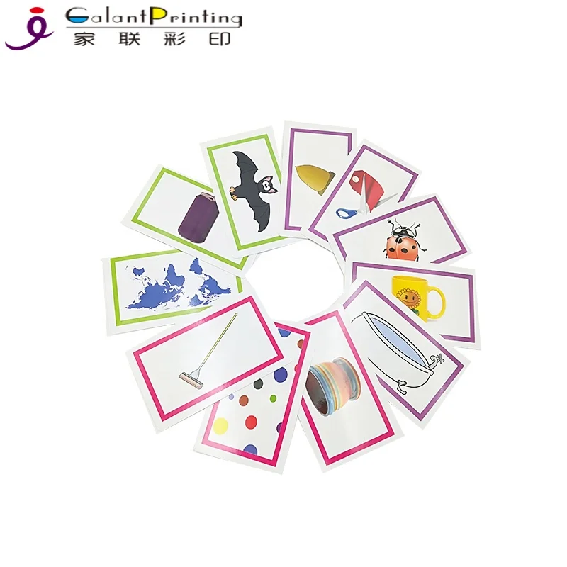 Preschool Educational Custom Design English Vocabulary Study Flashcard