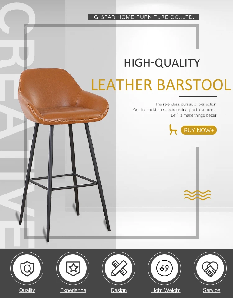 Kitchen and Dining Room 4 Metal Legs PU Leather Bar Stools Dining Chairs with Back and Footrest in Antique Brown and Black