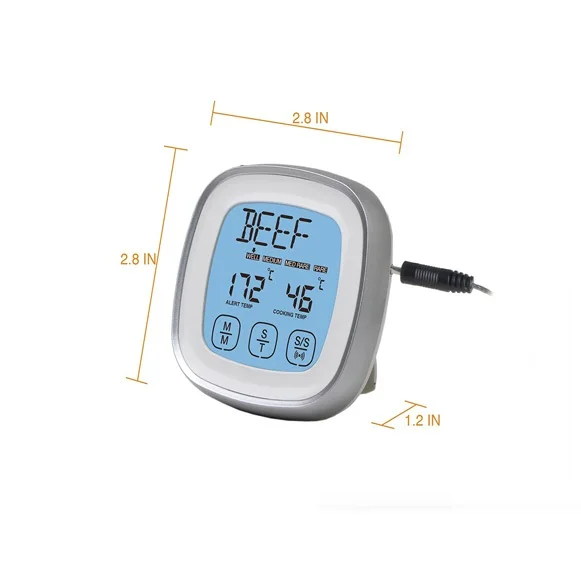 Digital Meat Thermometer with Probe Touchscreen Oven Thermometer for Kitchen BBQ Grilling Food barbecue and Smoker