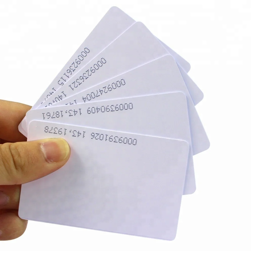 Cr80 Size Preprinted Proximity Plastic Pvc Mifare Classic 1k White ...