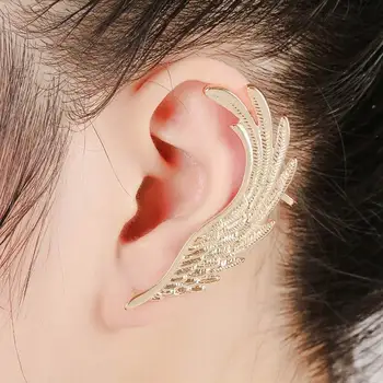 Hot Ear Cuff Clip Gold Feather Earring Anti Allergic Hot Ear Cuff Clip Gold Feather Earring Anti Allergic Earrings For Women