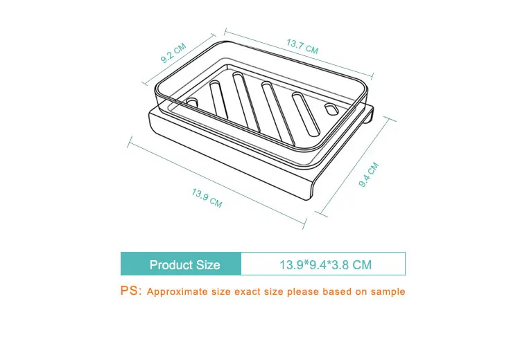 Bathroom laundry plastic two color Soap Drying Draining Holder big size soap dish soap box