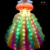 DMX 512 controlled lights led dance costumes,LED light wedding dress,girl party wear western dress