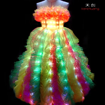 Dmx 512 Controlled Lights Led Dance Costumes Light Wedding Dress Dmx 512 Controlled Lights Led Dance Costumes Light Wedding Dress Party Wear