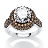 2016 new arrived tone two plating high quality chocolate coffee cz engagement ring