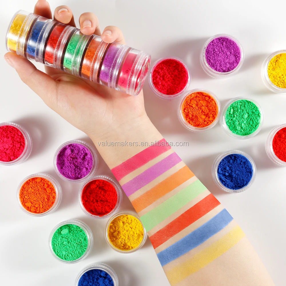 neon eyeshadow powder stack