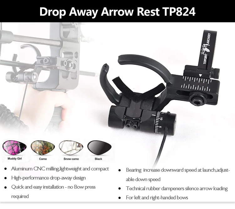 Drop Away Arrow Rest Adjustable Speed Right Left Hand for Archery Compound Bow