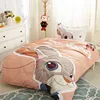 Kids single cartoon Bed cover Fitted flat sheet Bedding set rabbit officer