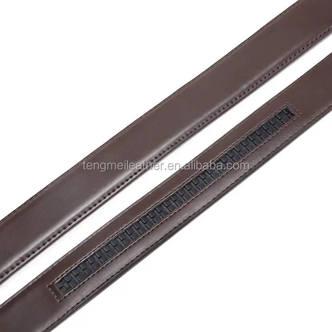 100 Full Grain Leather Ratchet Belt Without Buckle Men's Long Genuine