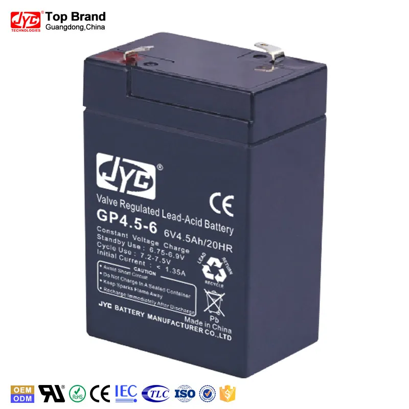 Sealed 6v 4ah 20hr Valve Regulated Rechargeable Lead Acid Battery Best Trade Assurance Small Size Free ABS JYC Battery