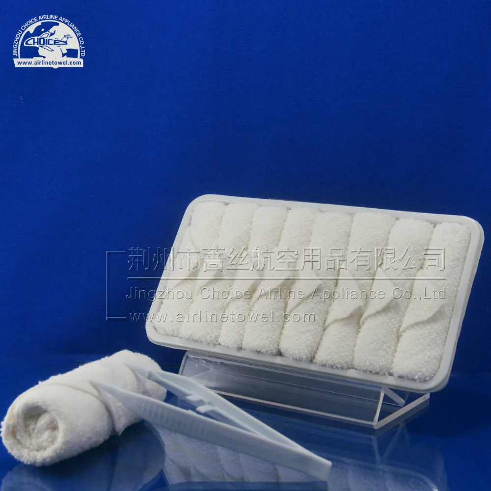 White Disposable Cotton Terry Rolled Hand Towel For Restaurant And