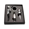Wine Opener Set with Wine Pourer Opener Corkscrew,Stoppers and Drip Ring 4pcs Gift Set in Elegant Gift Box
