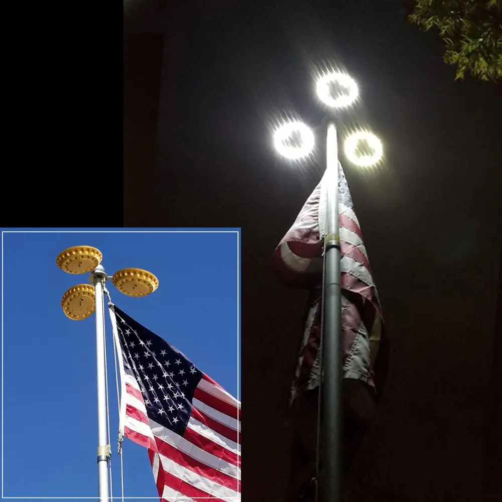 The Three Heads Total 120 Led Super Bright Flag Pole Lamp Outdoor Led Super Bright Flag Pole Lamp Outdoor